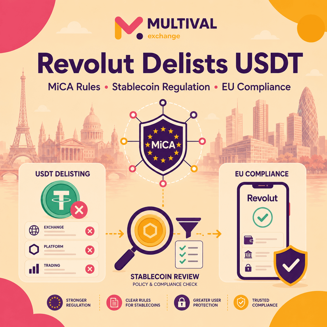 Revolut виключає USDT зі списку на тлі посилення регулювання стейблкоїнів